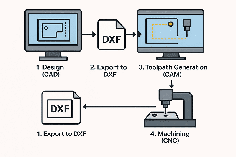 DXF in CNC machining process